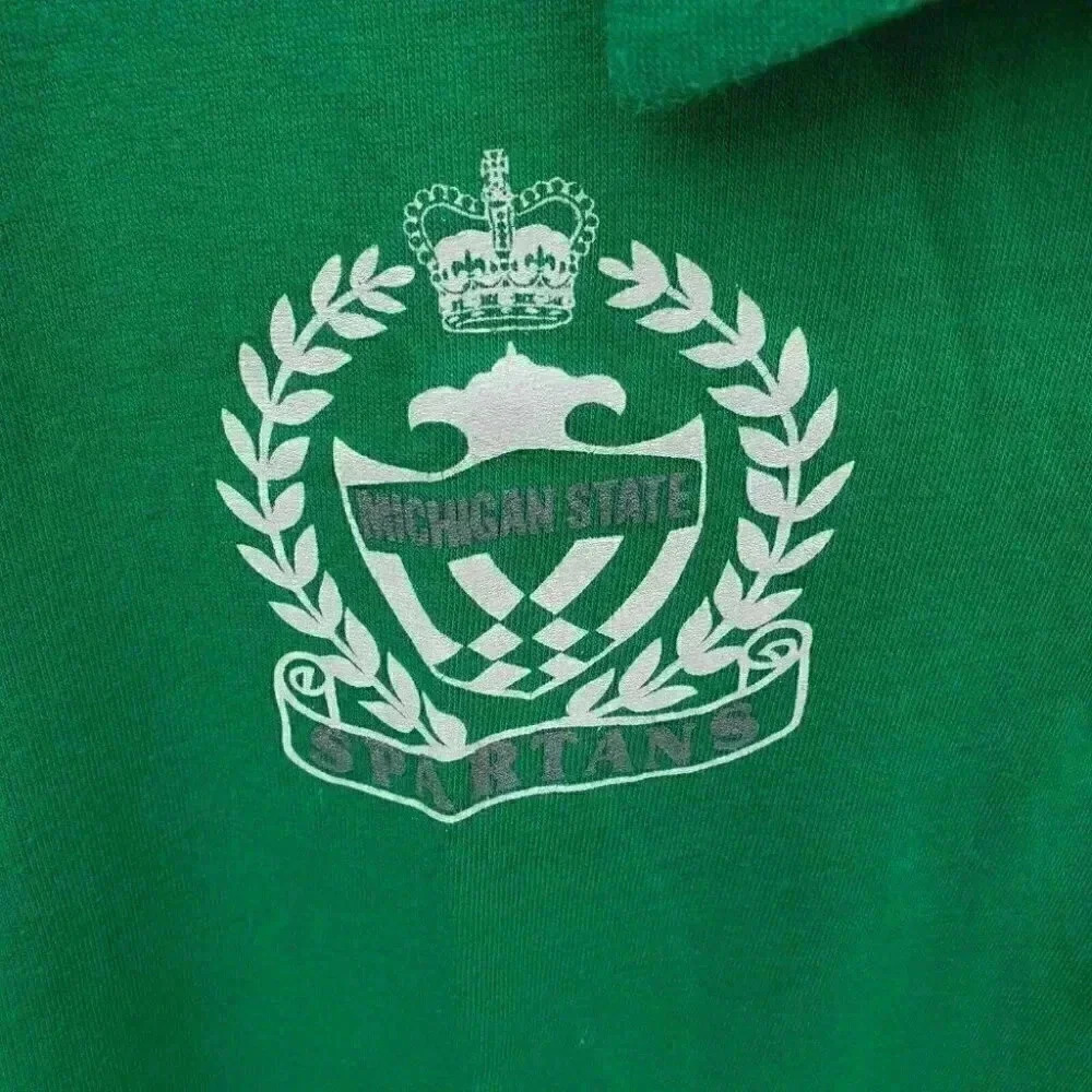 Vintage Michigan State Spartans Polo Shirt Men's Size Large Made in USA - Picture 4 of 8